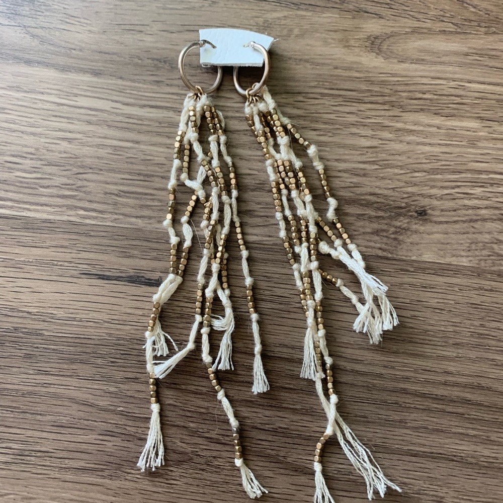 Free people beaded bohemian earrings